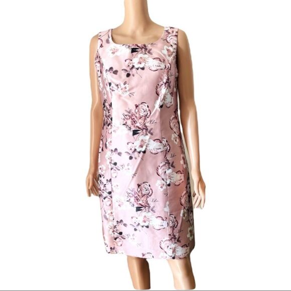 JM Studio by John Meyer Mauve Floral Sheath Dress Size 6 NWT - Picture 1 of 10